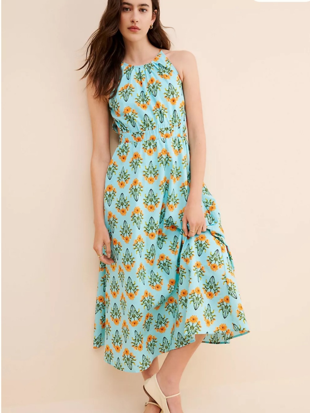 NWOT retail $120 size S #Anthropologie,sleeveless floral print midi dress